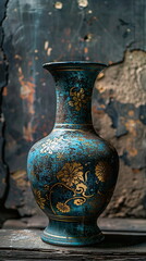 Closeup of a beautiful handmade vase as indoor decoration