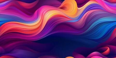 Fototapeta premium Abstract colorful seamless pattern with waves, in a dynamic neo-traditional style