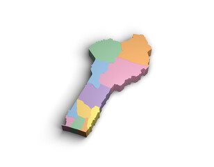 3d Benin color map illustration white background isolate