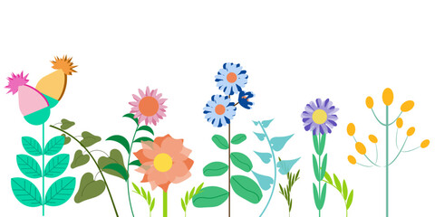 Banner giardino di fiori colorati 