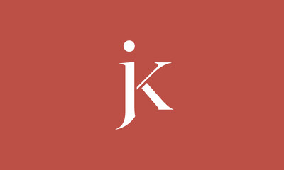 Alphabet letters Initials Monogram logo JK, KJ, J and K