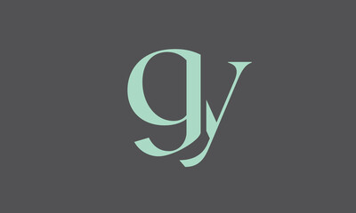 Alphabet letters Initials Monogram logo GY, YG, G and Y