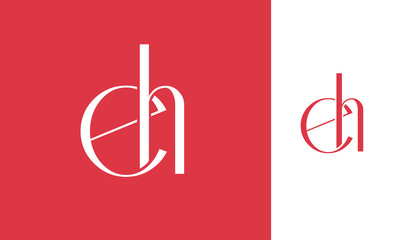 Alphabet letters Initials Monogram logo HE, EH, H and E