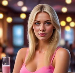 Fototapeta premium Portrait of a pretty young woman. Beauty, fashion. Portrait of a beautiful top model with makeup in fashion clothes.