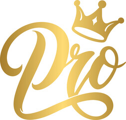 Golden Pro with crown, member, subscription