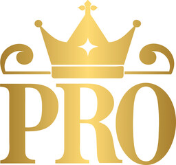 Golden Pro with crown, member, subscription