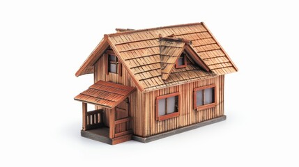 House made of wood isolated on white background