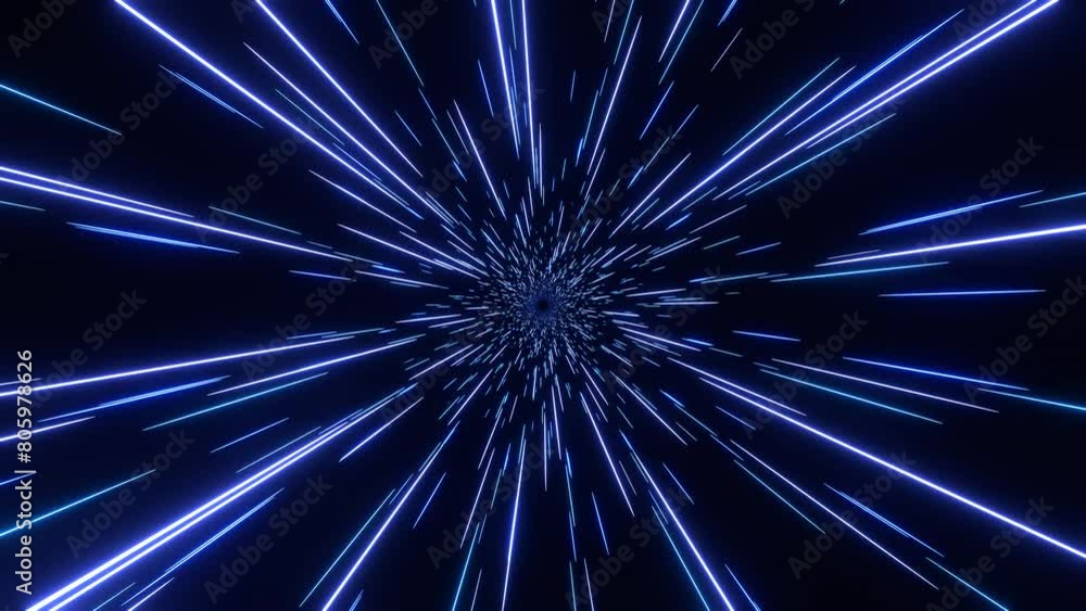Wall mural portal with light effects. neon futuristic tunnel. abstract visualization of teleportation. speed co