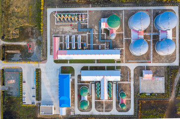 Aerial photography of petroleum installation station