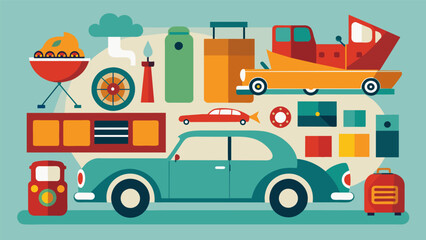 The market is filled with a mix of old and new from original parts being passed down from generation to generation to replicas and modern upgrades for. Vector illustration