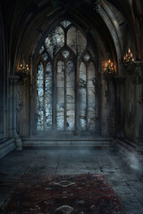 Obraz premium Gothic Studio Hintergrund, düsterer Hintergrund mit mystischer Atmosphäre
