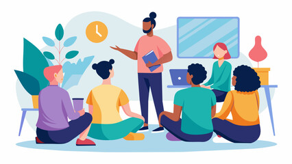 A workshop session focused on setting boundaries and practicing assertiveness at a personal growth retreat..