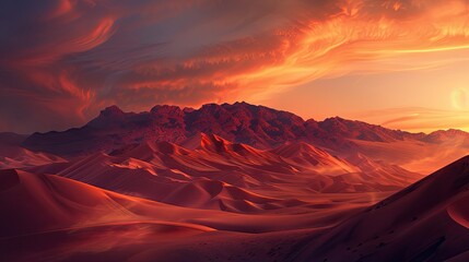 Fototapeta premium sunset over the mountains