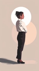 Illustrate a nonprofit director at a fundraiser, feeling like she s not really making a difference