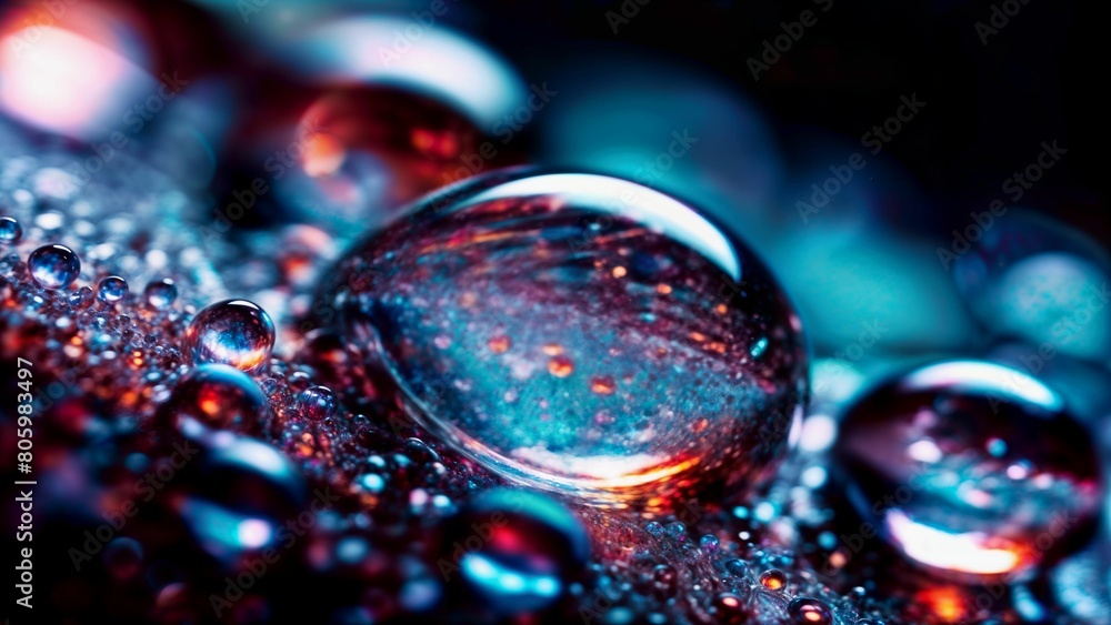 Aufkleber close-up image of dew drops - generative ai