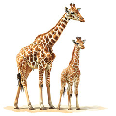 Fototapeta premium giraffe on white