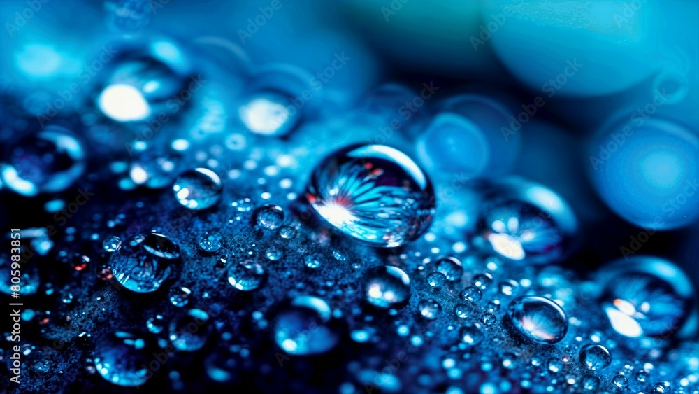Aufkleber close-up image of dew drops - generative ai