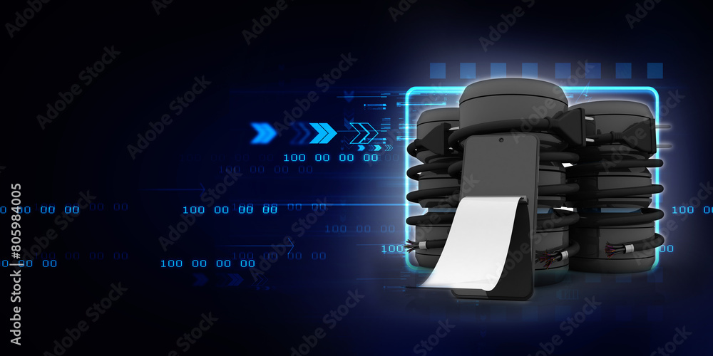Poster 3d rendering mobile phone data