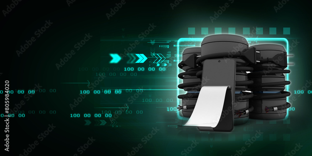 Poster 3d rendering mobile phone data