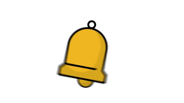 Bell Ringing Animation on White Background