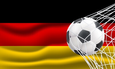 Football Goal inside the net, Germany flag theme, football goal with net, Germany flag waves pattern