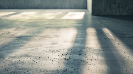 Artistic loft, concrete floor texture close-up, urban feel, diffused daylight 