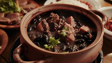 feijoada A hearty stew of black beans, pork, and beef