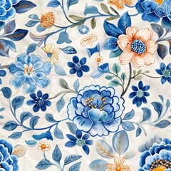 vector seamless patterns of flowers, shangrila