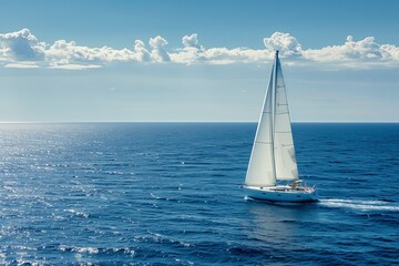 sailboat in the mediterranean sea on a beautiful day with blue sky