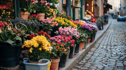 flowers in a street
