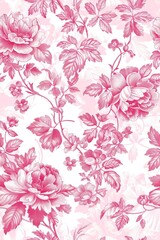 Fototapeta premium Watercolor Seamless pattern with pink and white