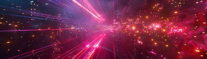 Fototapeta premium Capture a grand Futuristic Festival through a majestic long shot