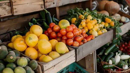 fruits and vegetables in market