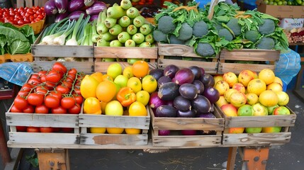 fruits and vegetables at the market