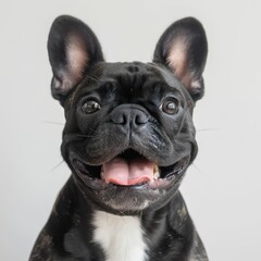 a french bull dogs in white background