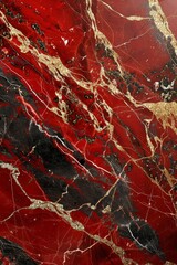 A high-resolution images of marble texture with red and intertwined veins of gold and silver glitter. 