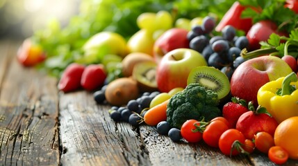 vegetables on a wooden table