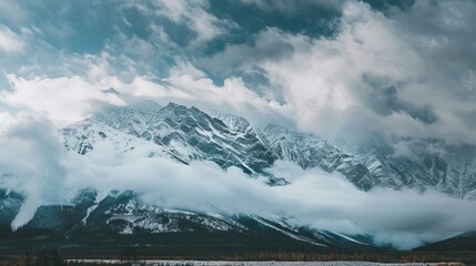 snow covered mountains
