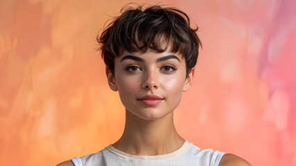Graceful Pixie Cut for Ballet Athlete, Elegant Hairstyle on Beautiful Ballerina, Stunning Pixie Cut Style for Western Ballet, Beauty in Motion: Western Ballet Athlete with Pixie Hairstyle