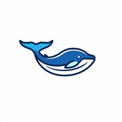 blue whale logo in white background