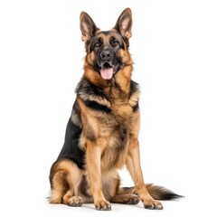 german shepherd dog at white background