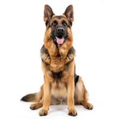 german shepherd dog at white background