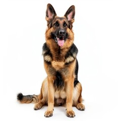 german shepherd dog at white background