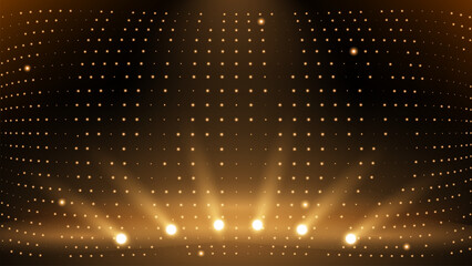 stadium lights with rays. Abstract golden light rays background © King Designz