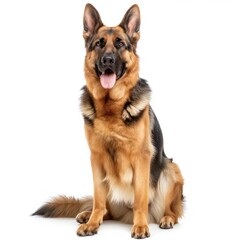 german shepherd dog at white background