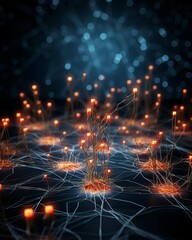 A glowing network of interconnected neurons. The image represents the complexity and interconnectedness of the human brain.