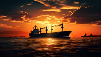 Sailing into Sunset | AI Illustration of a Voyage Amidst the Golden Waves