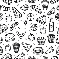 food Pattern outline style