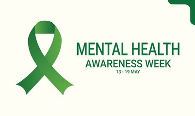 National mental health awareness week in May. Vector template for banner, greeting card, and poster with background. Vector illustration.