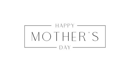 Happy Mothers Day Minimal Text. Mothers Day Simple Text Design for your mom vector Eps 10.
